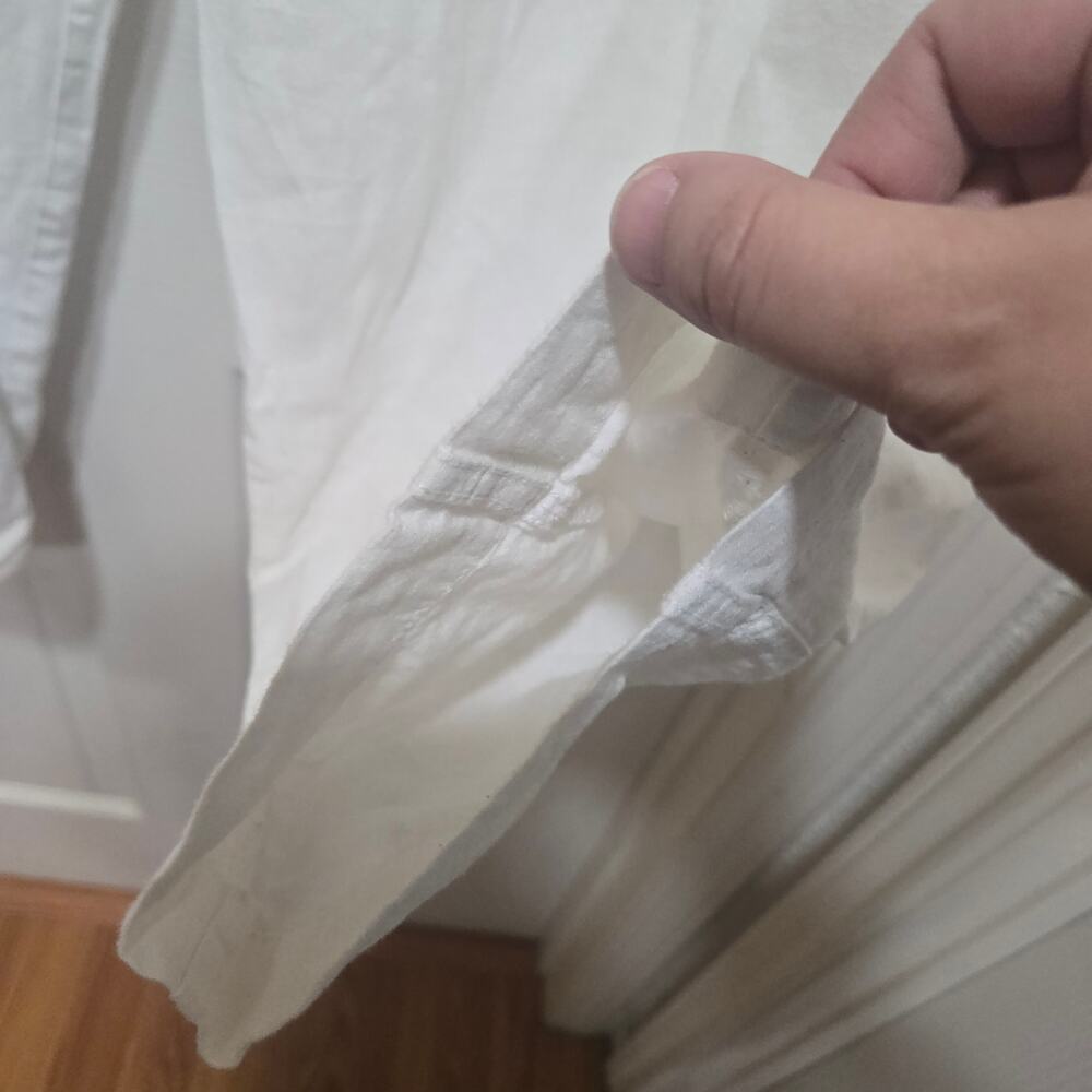 White Linen Cargo Pants Cropped Utility – Size 12 - Picture 7 of 14